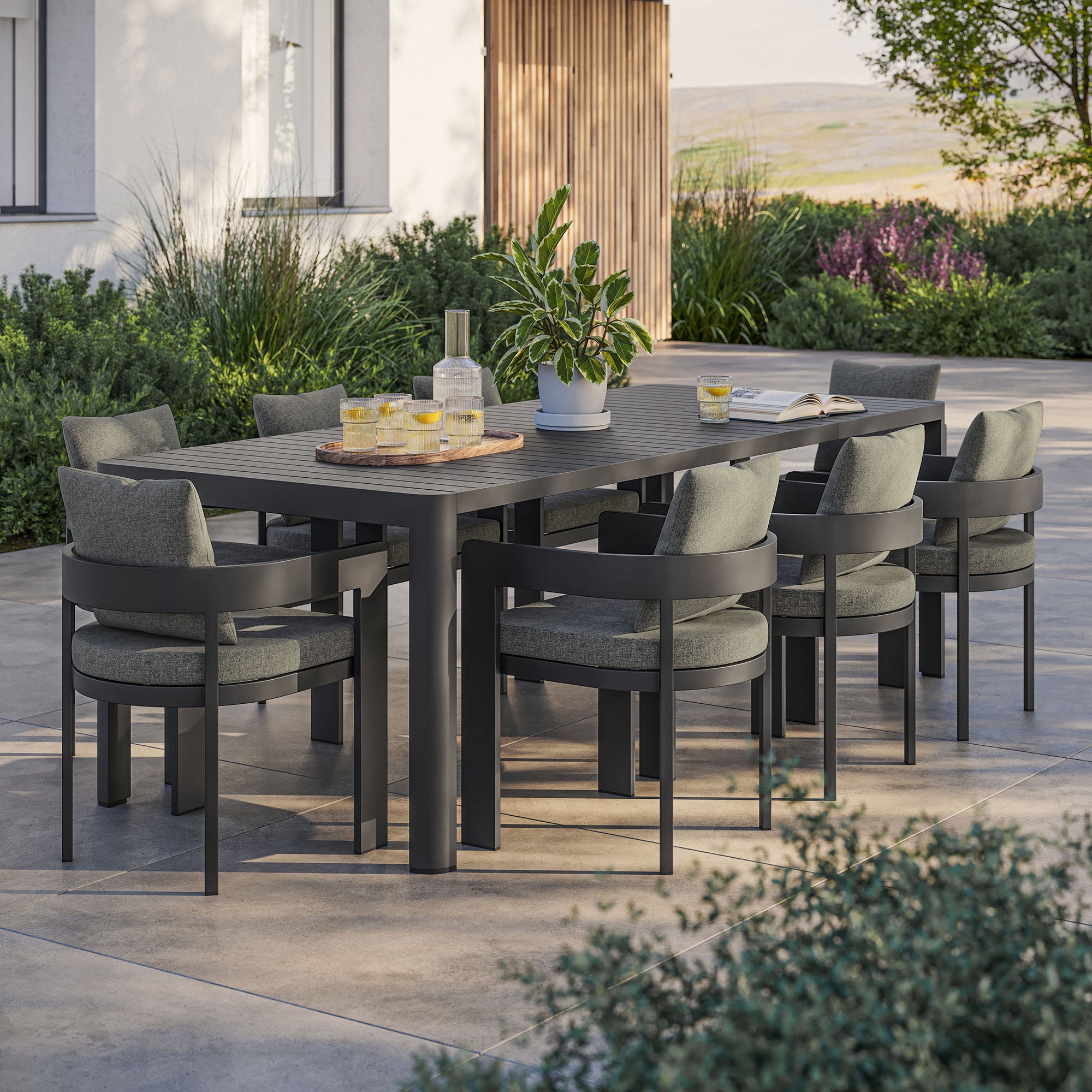 Tulsa 9 Piece Aluminum Dining Set with Extendable Table