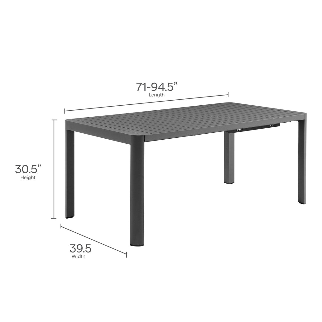 Tulsa 9 Piece Aluminum Dining Set with Extendable Table