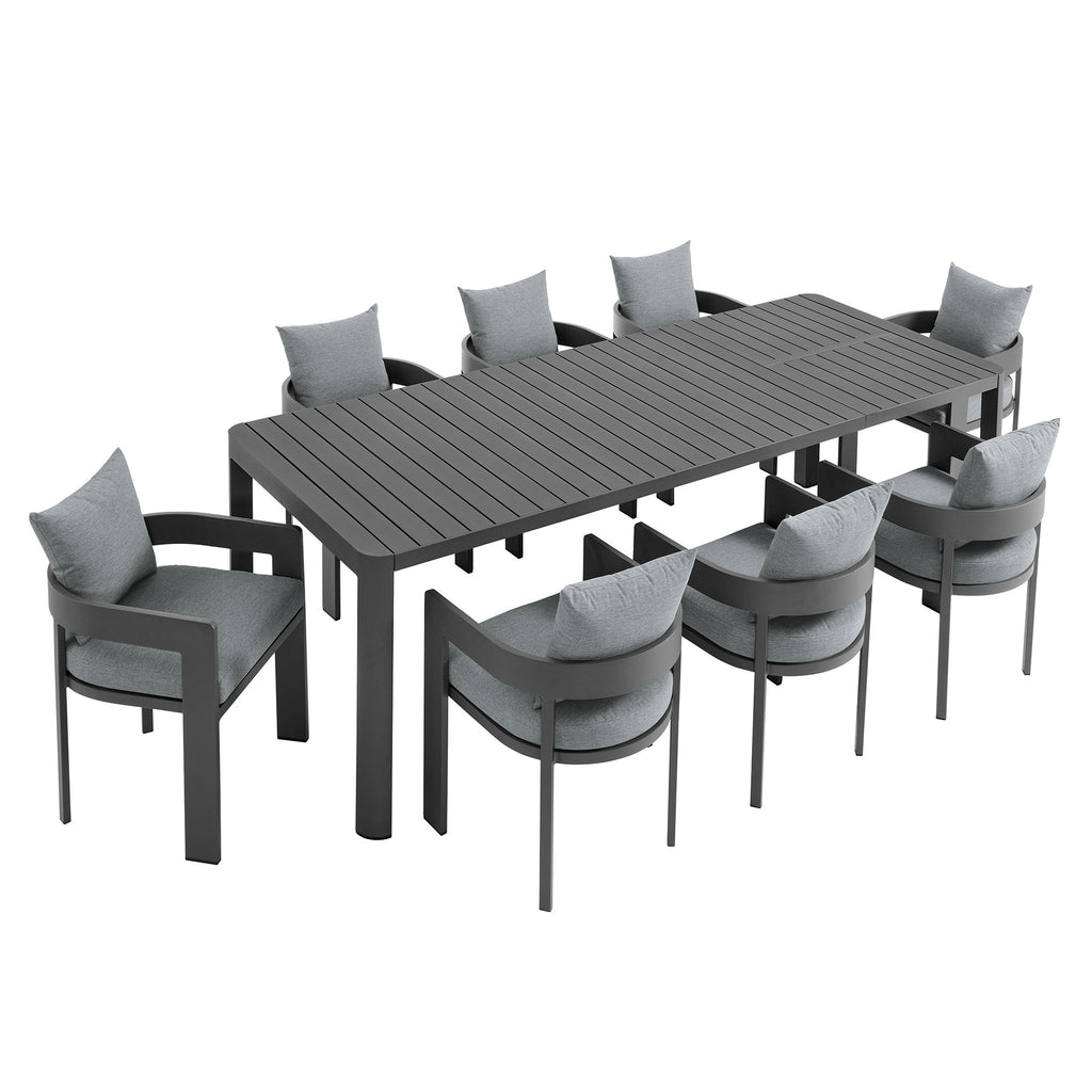 Tulsa 9 Piece Aluminum Dining Set with Extendable Table