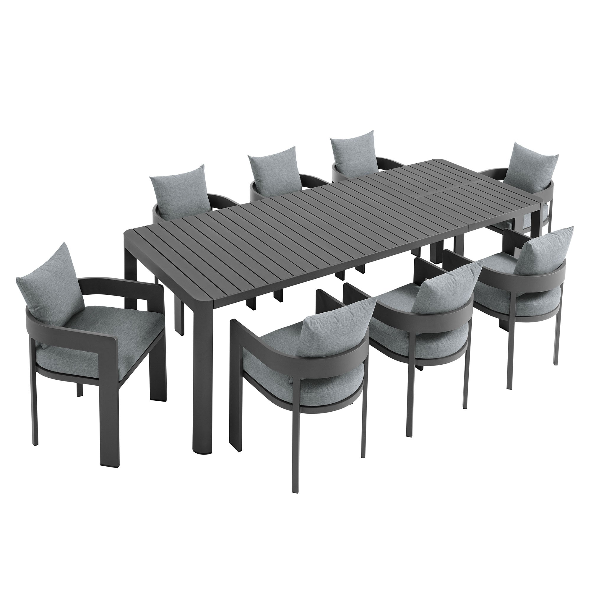 Tulsa 9 Piece Aluminum Dining Set with Extendable Table