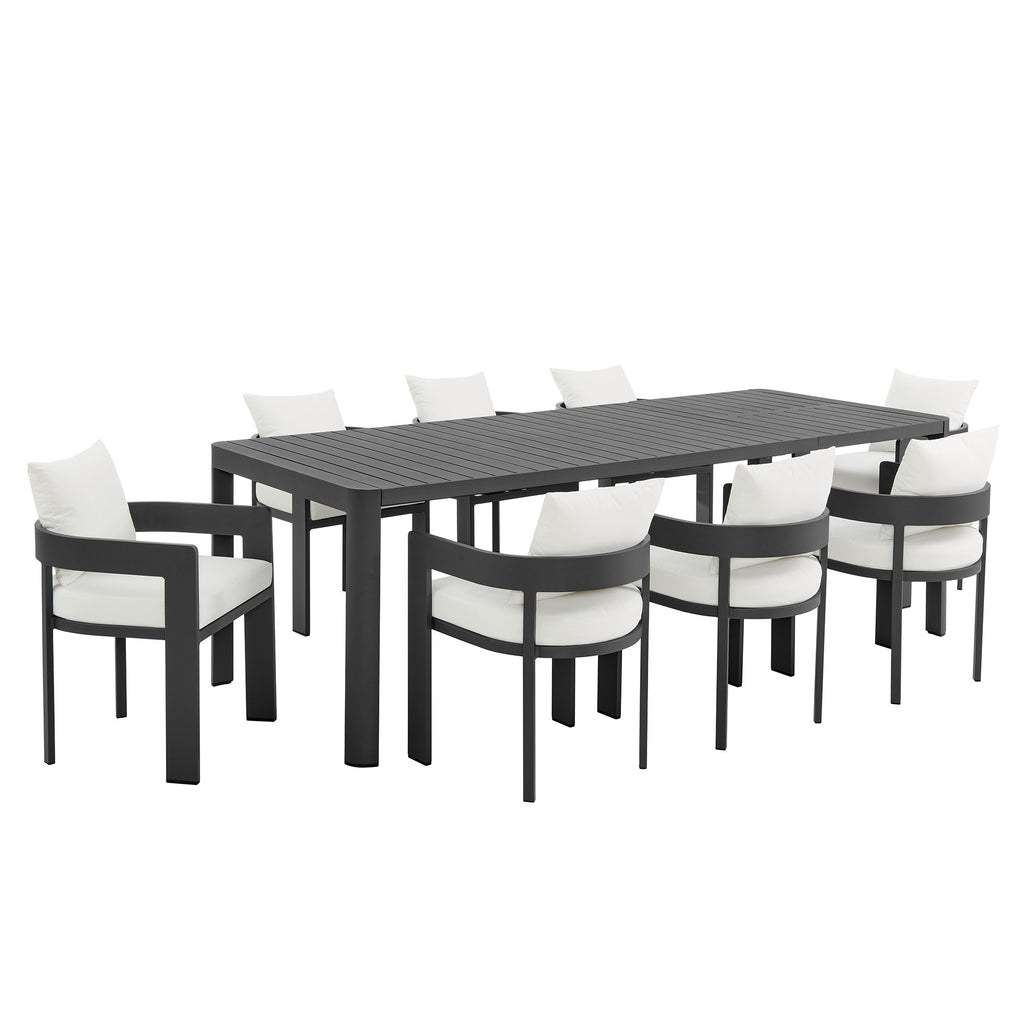 Tulsa 9 Piece Aluminum Dining Set with Extendable Table