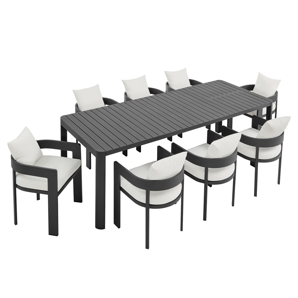 Tulsa 9 Piece Aluminum Dining Set with Extendable Table