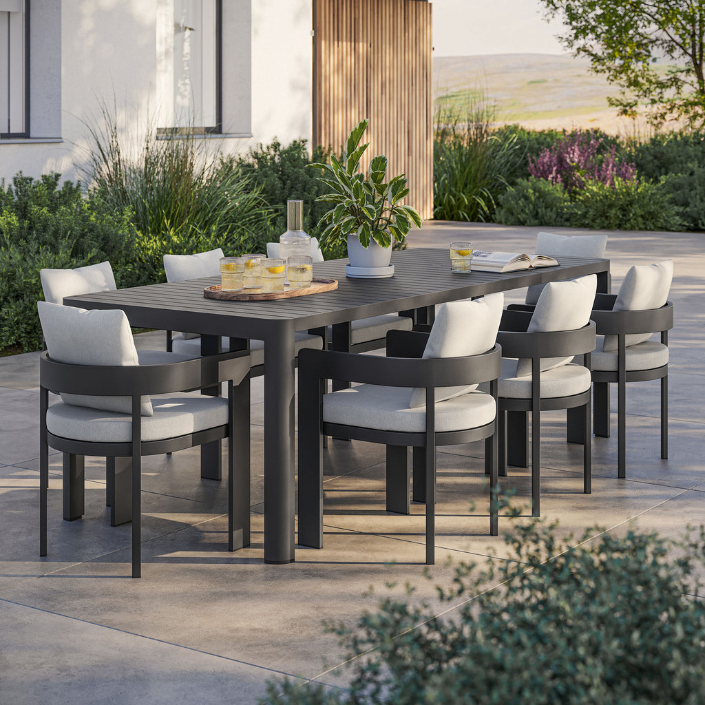 Tulsa 9 Piece Aluminum Dining Set with Extendable Table