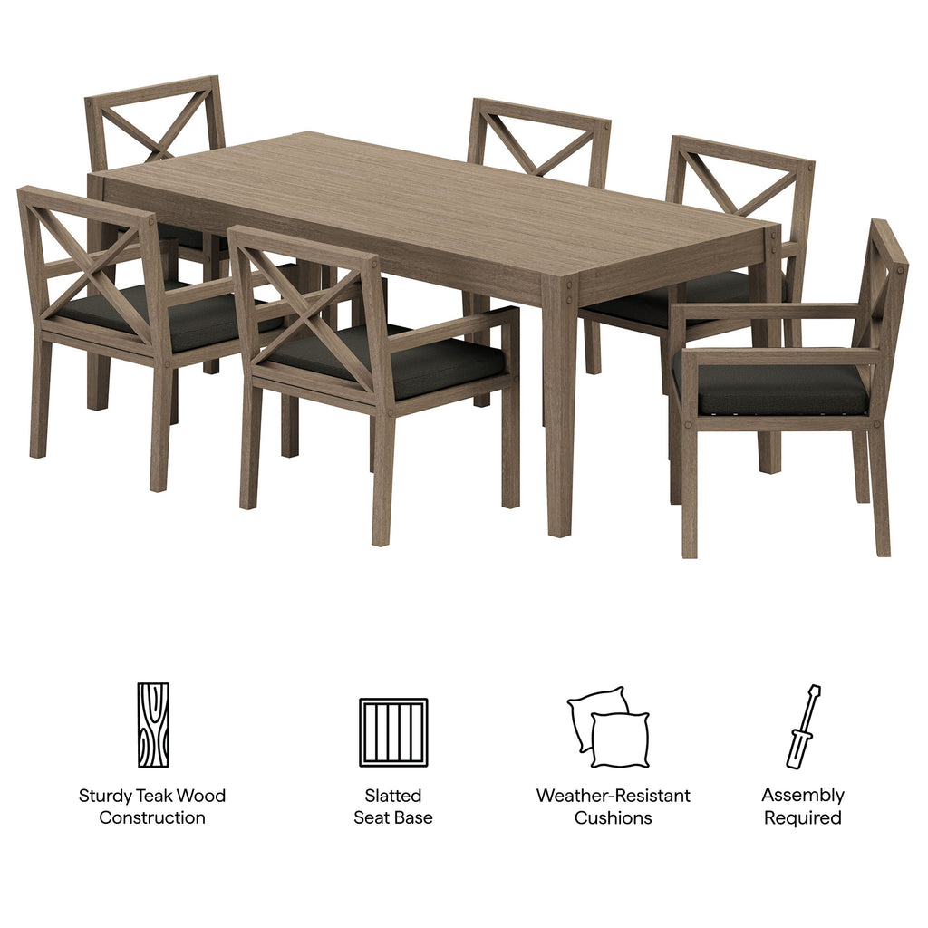 Eastern 7 Piece Outdoor Teak Dining Set