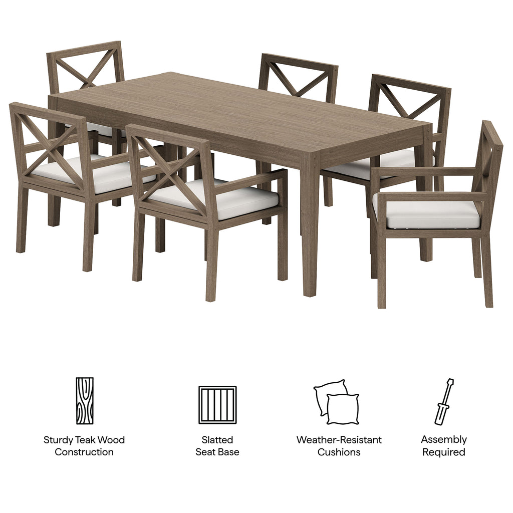 Eastern 7 Piece Outdoor Teak Dining Set