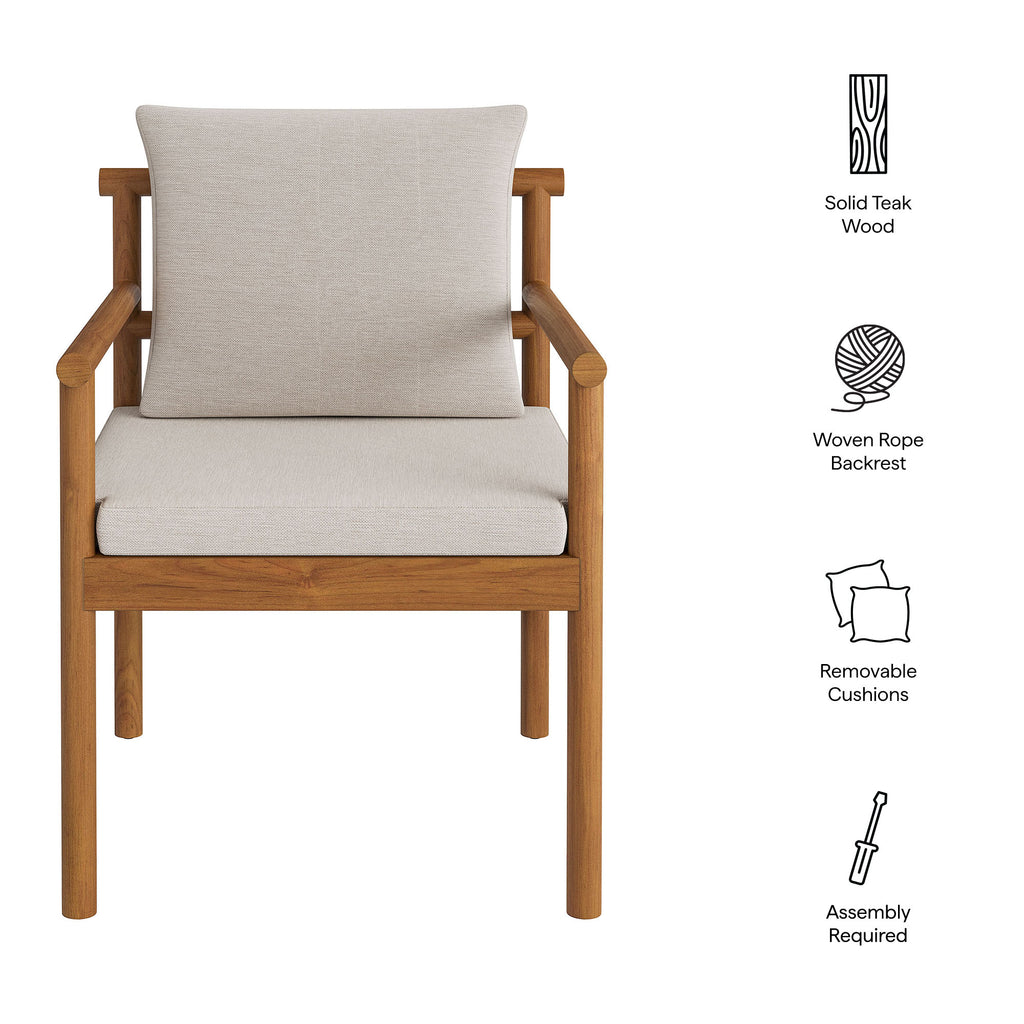 Melany Outdoor Teak Rope Dining Chair