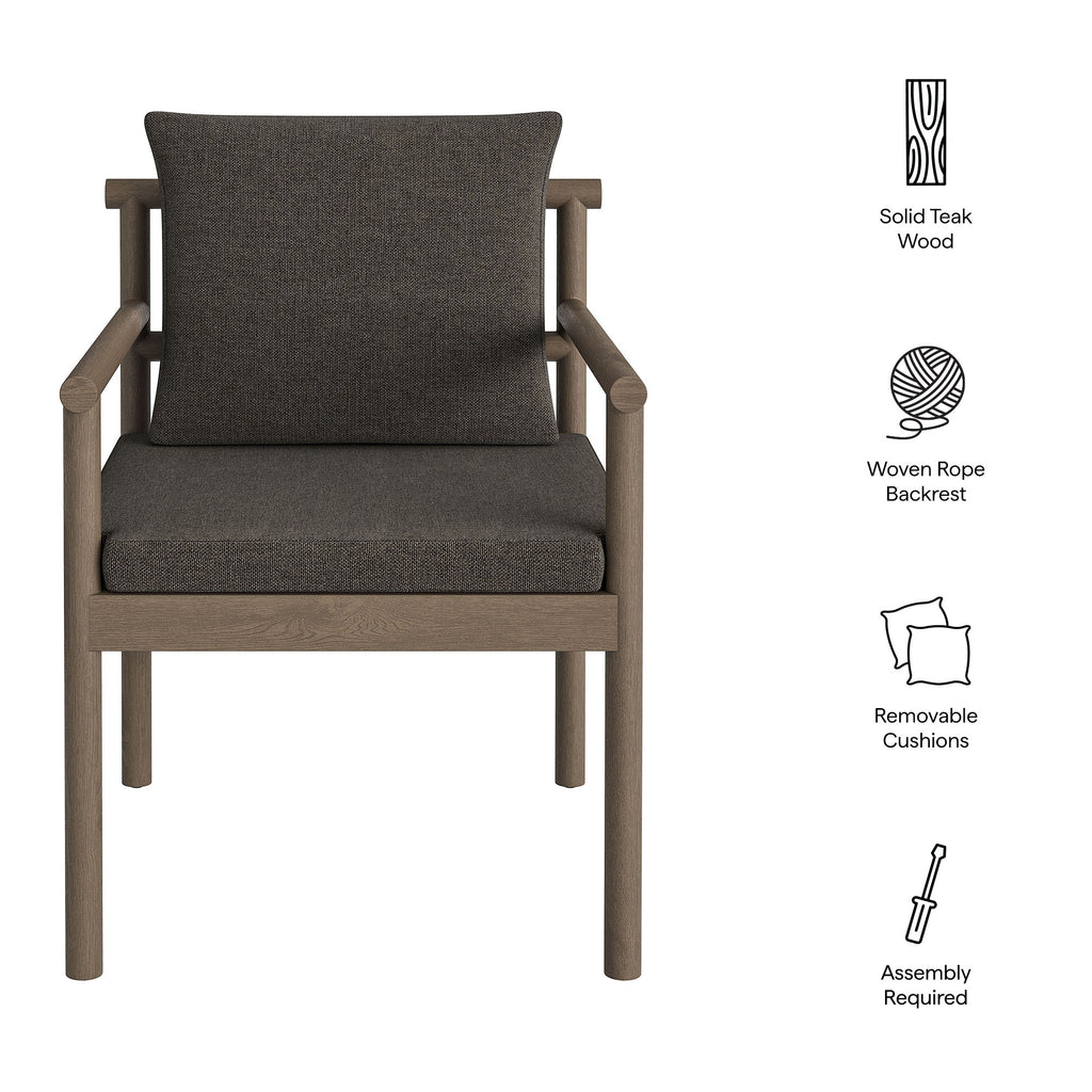 Melany Outdoor Teak Rope Dining Chair