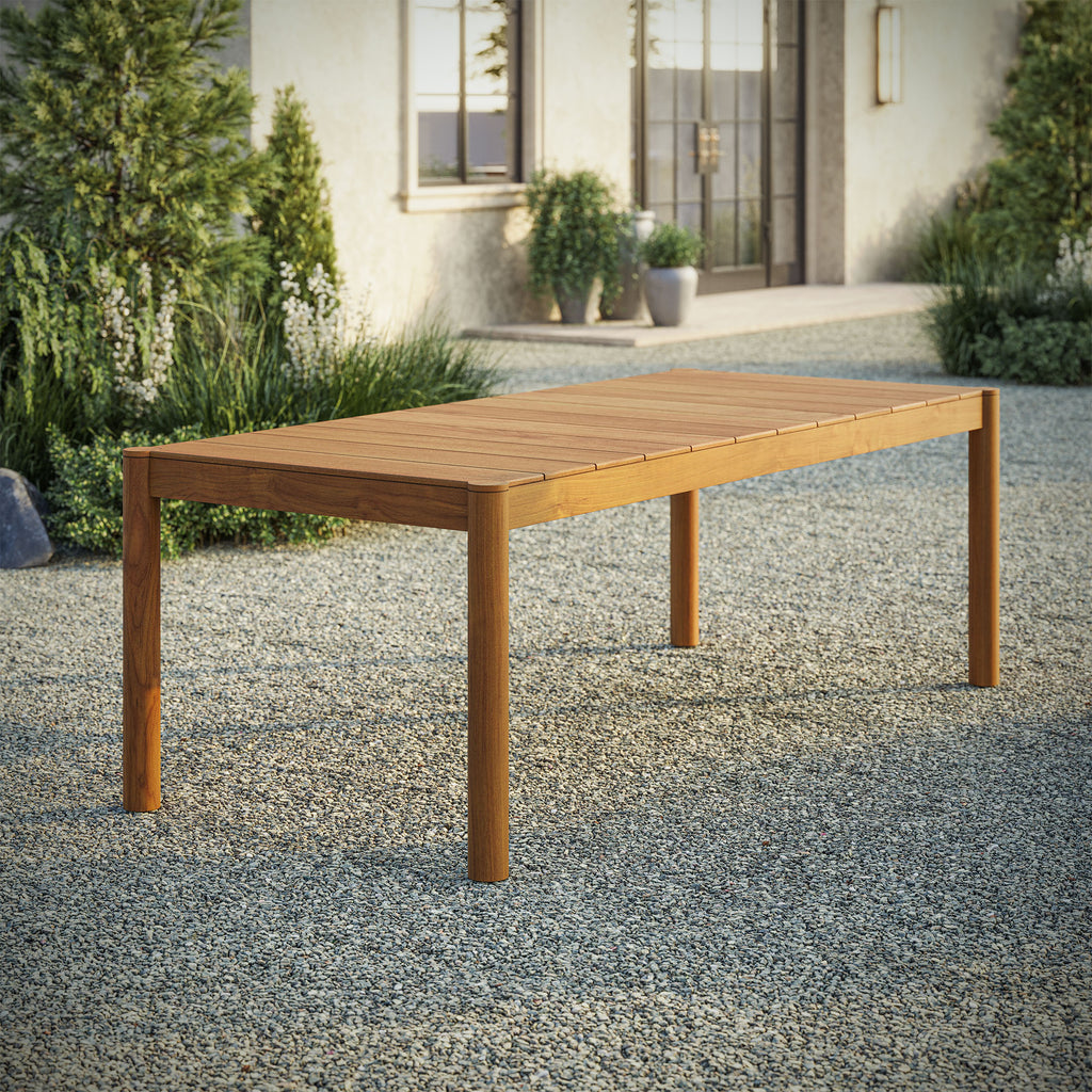 Eli 89 Inch Outdoor Teak Wood Dining Table