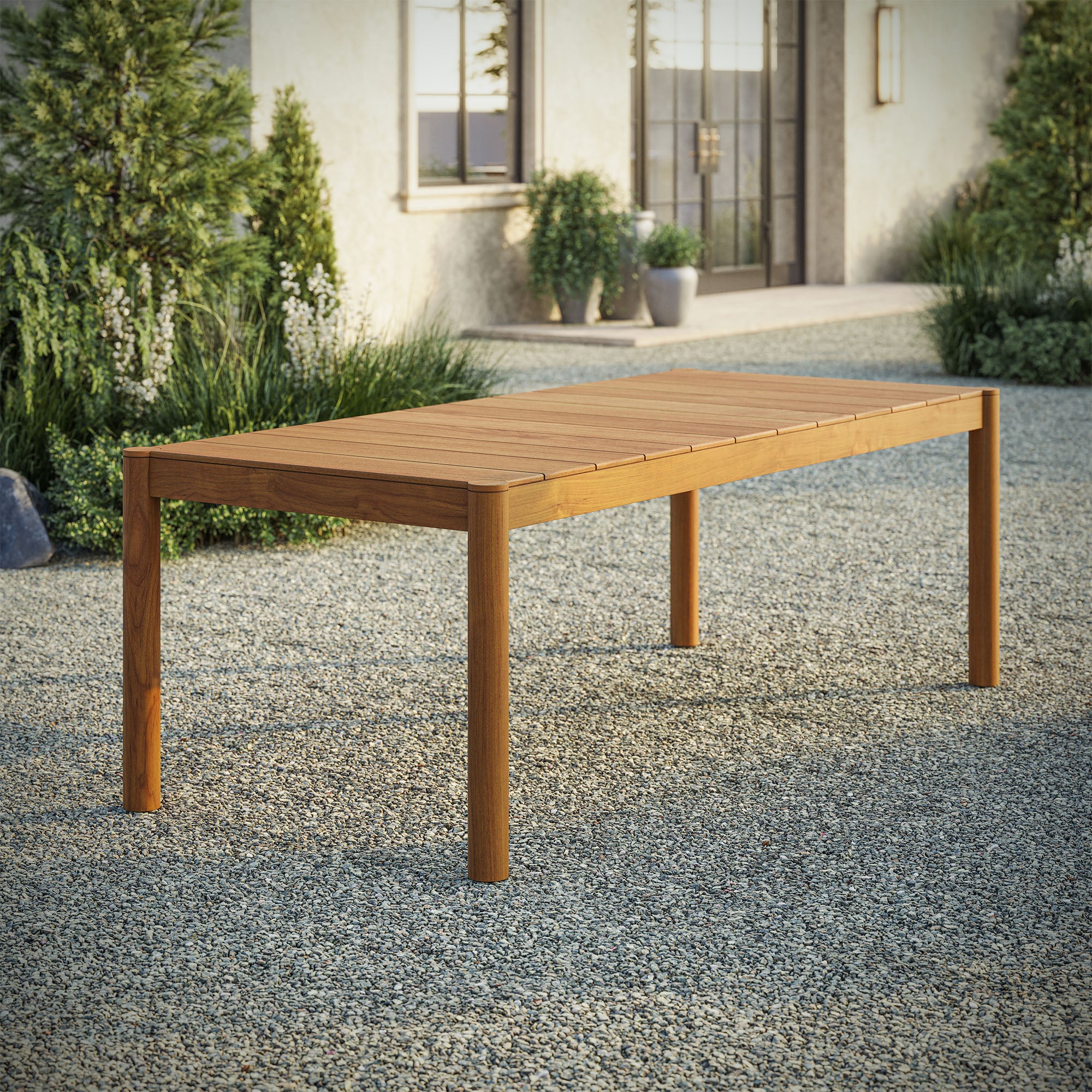 Eli 89 Inch Outdoor Teak Wood Dining Table