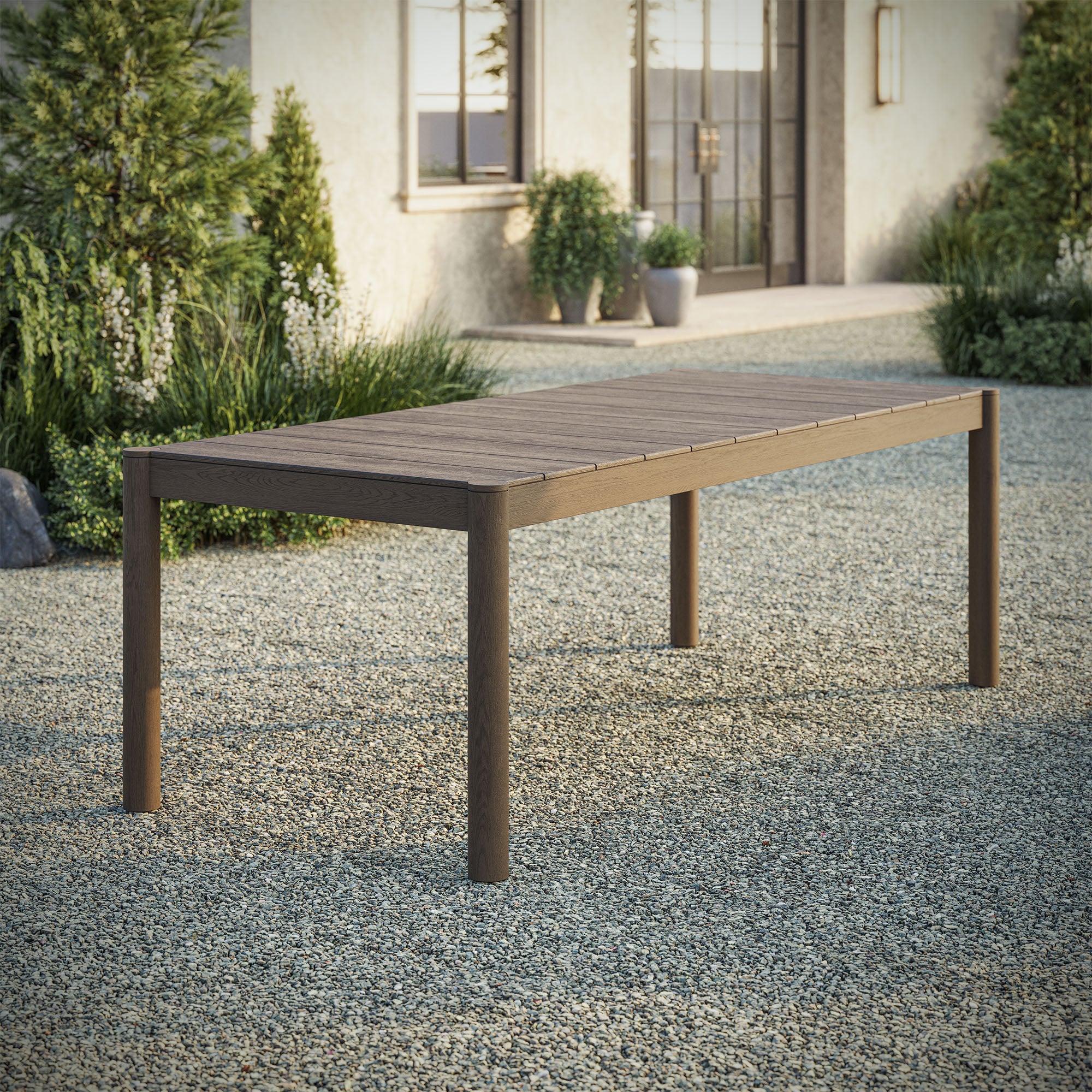 Eli 89 Inch Outdoor Teak Wood Dining Table