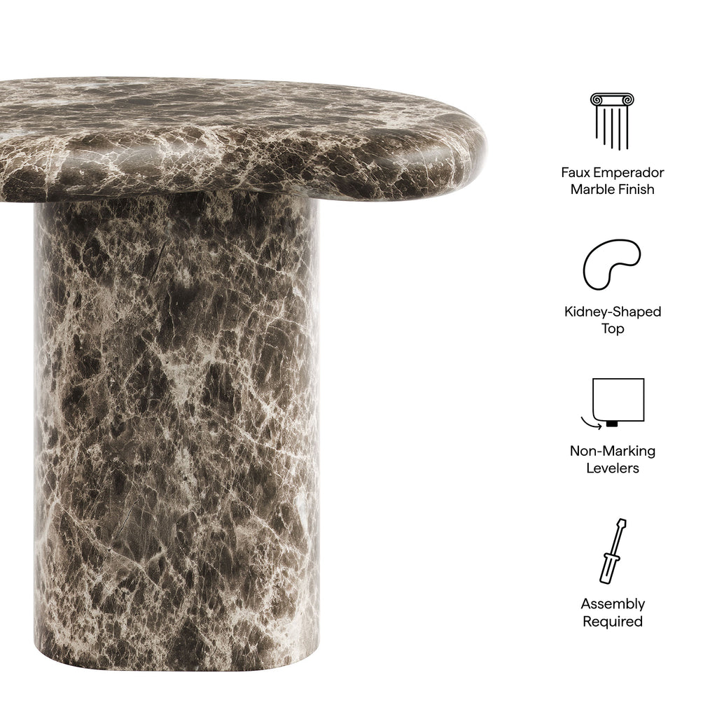 Vanessa Outdoor Faux Marble Side Table