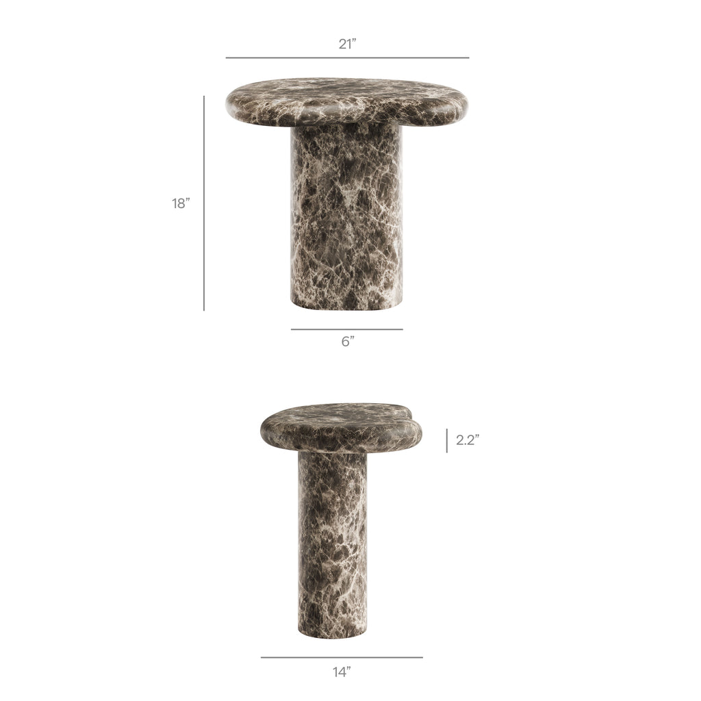 Vanessa Outdoor Faux Marble Side Table