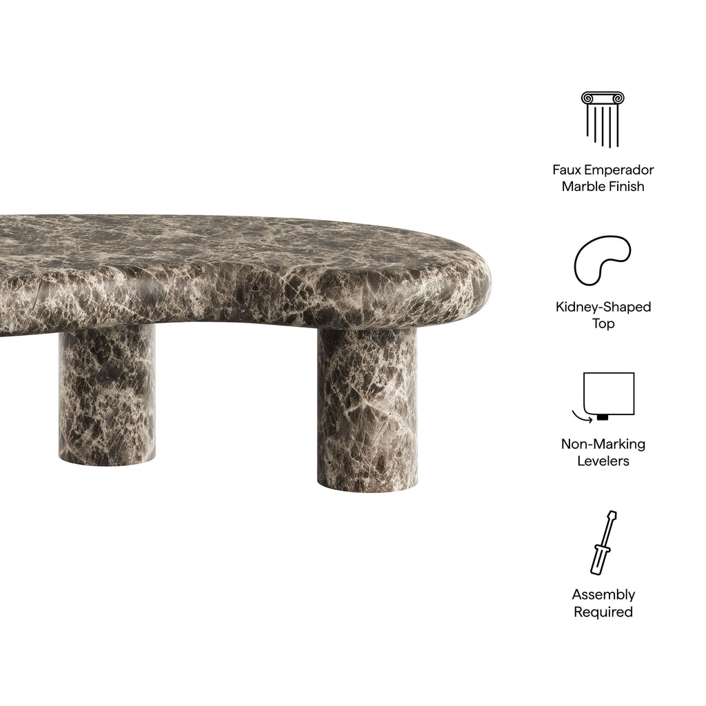Vanessa Outdoor Faux Marble Coffee Table