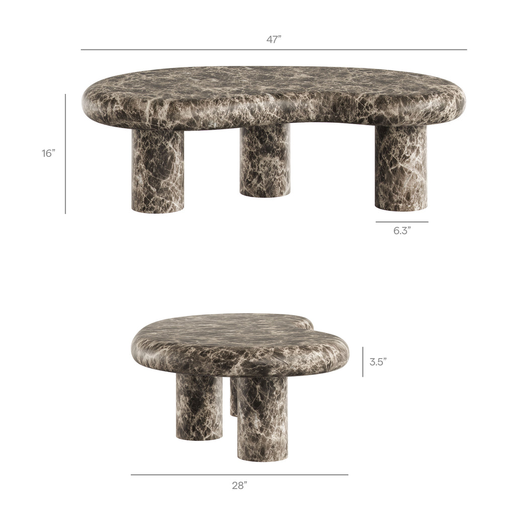 Vanessa Outdoor Faux Marble Coffee Table