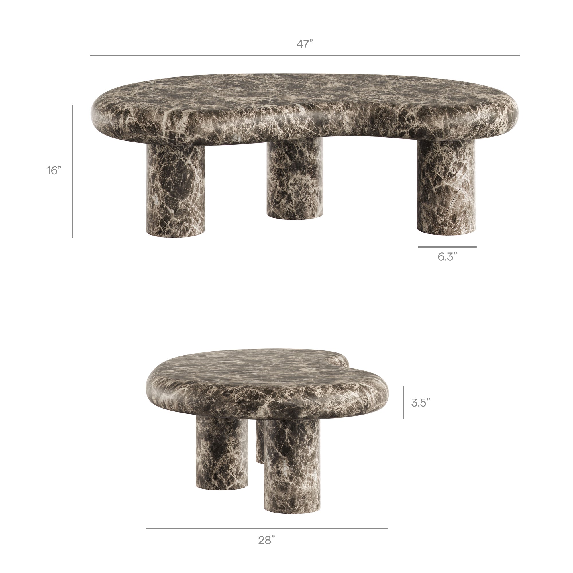 Vanessa Outdoor Faux Marble Coffee Table