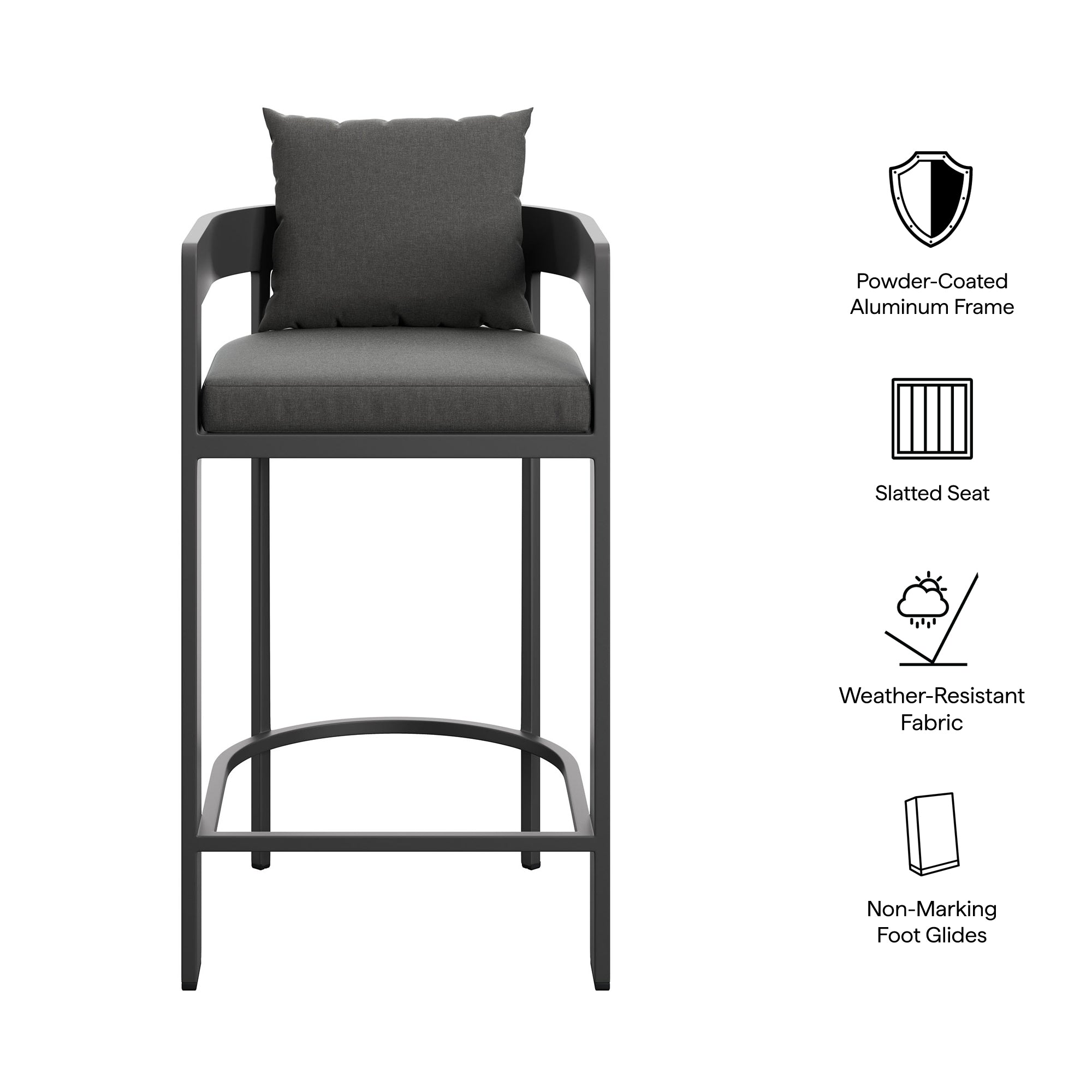 Tulsa Outdoor Aluminum Bar Stool