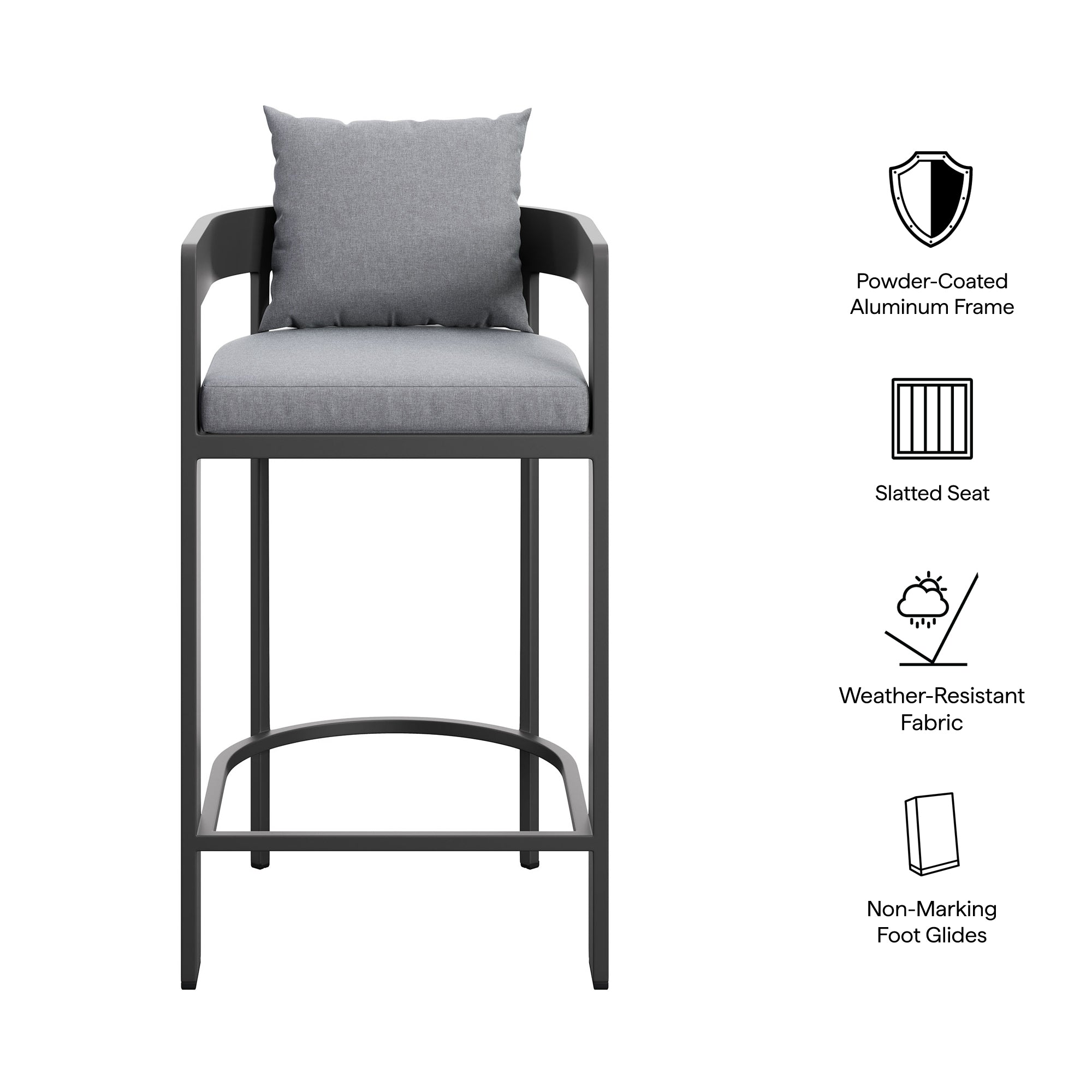 Tulsa Outdoor Aluminum Bar Stool