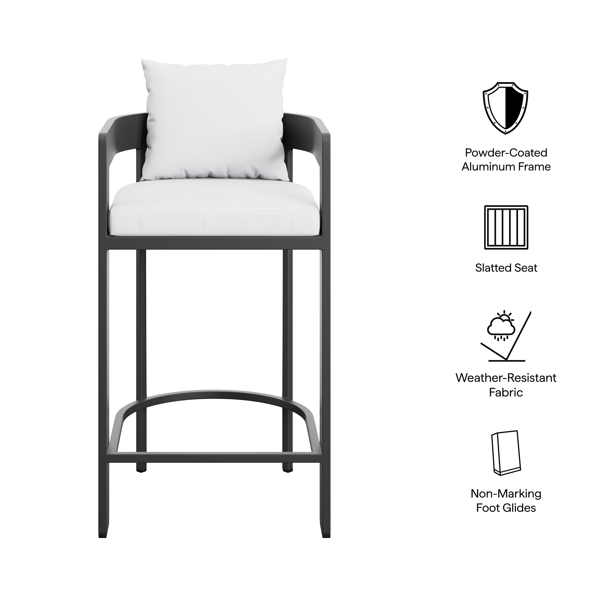 Tulsa Outdoor Aluminum Bar Stool