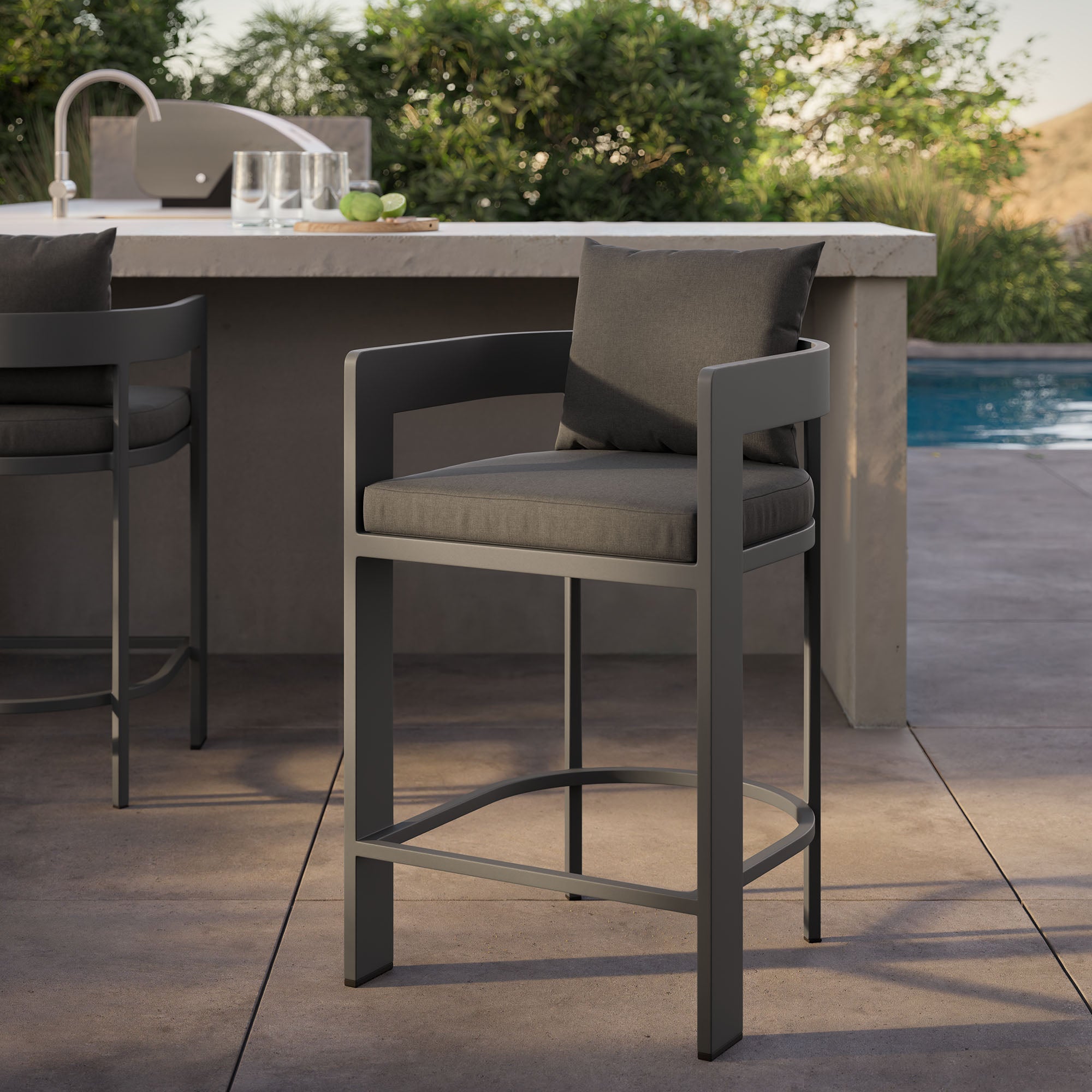 Tulsa Outdoor Aluminum Counter Stool