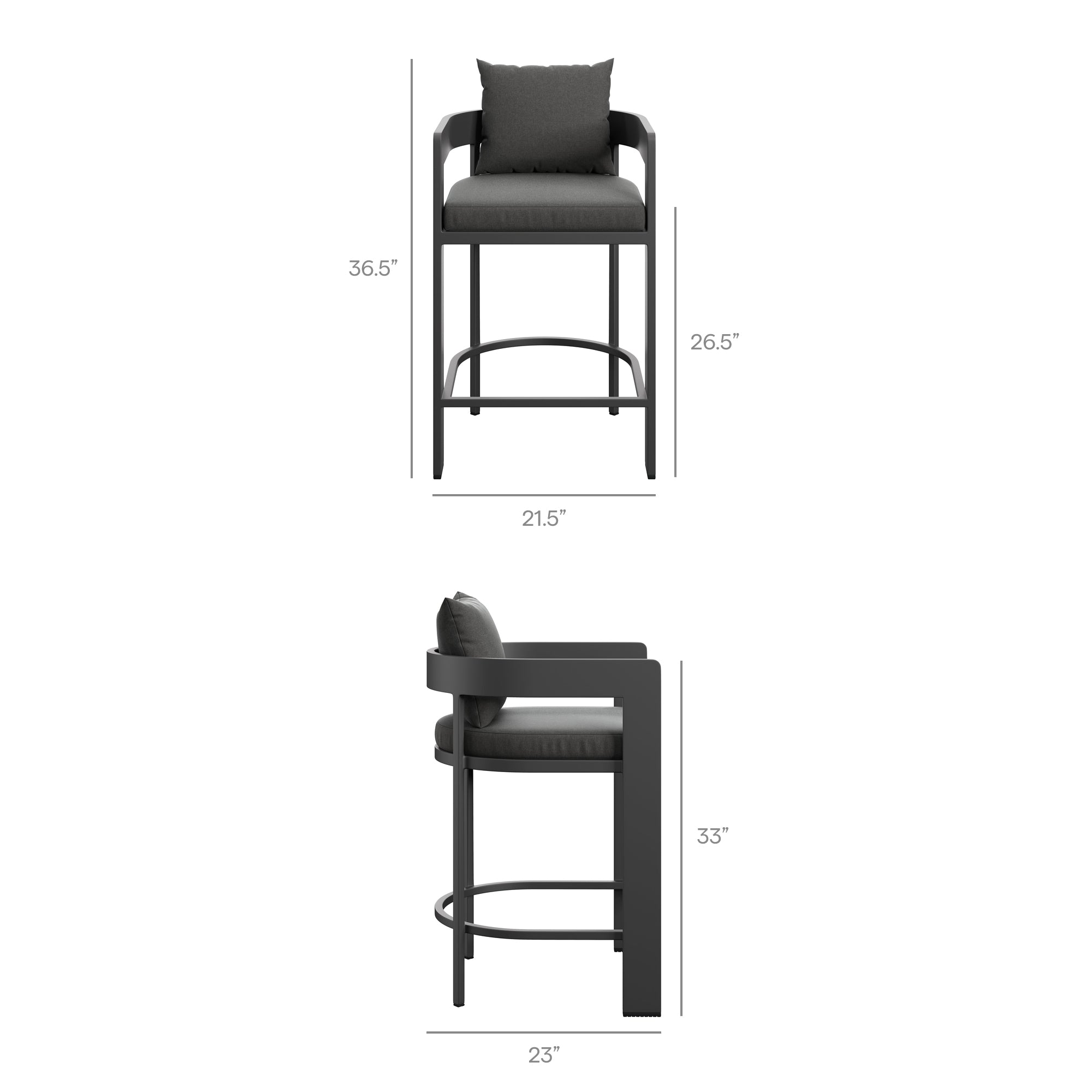 Tulsa Outdoor Aluminum Counter Stool