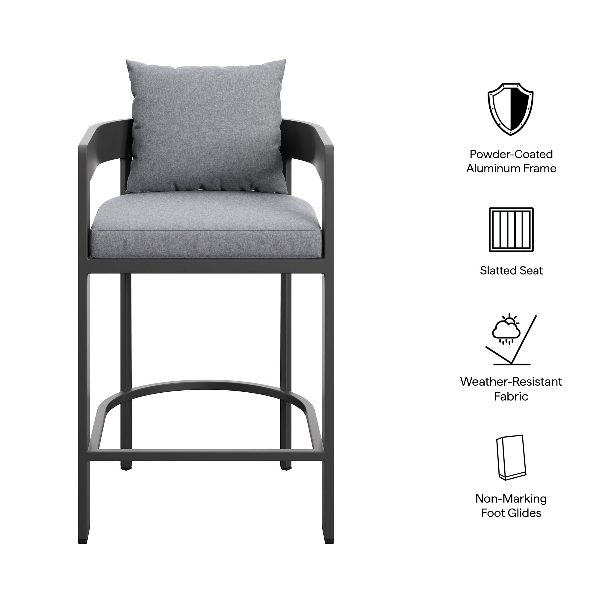 Tulsa Outdoor Aluminum Counter Stool