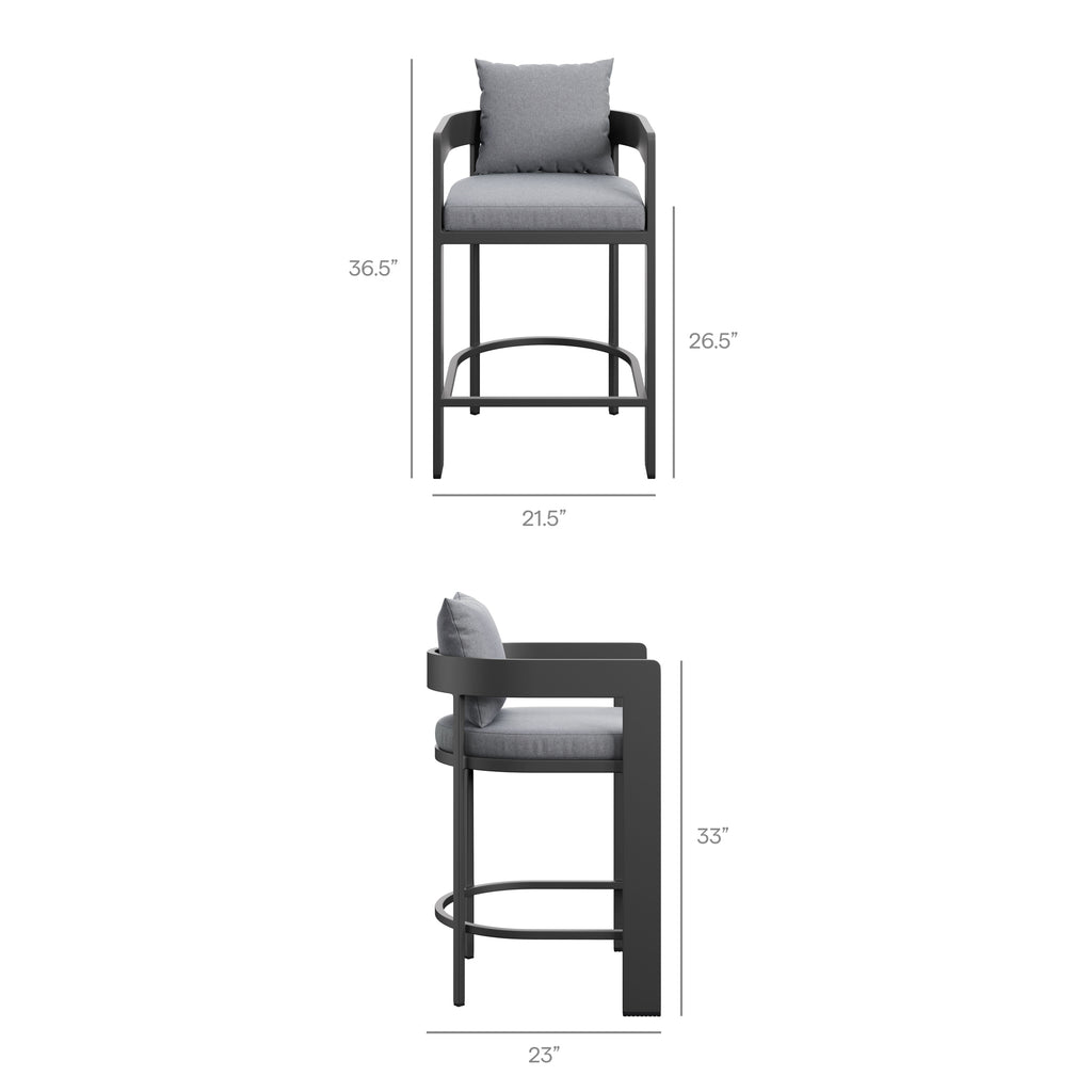 Tulsa Outdoor Aluminum Counter Stool