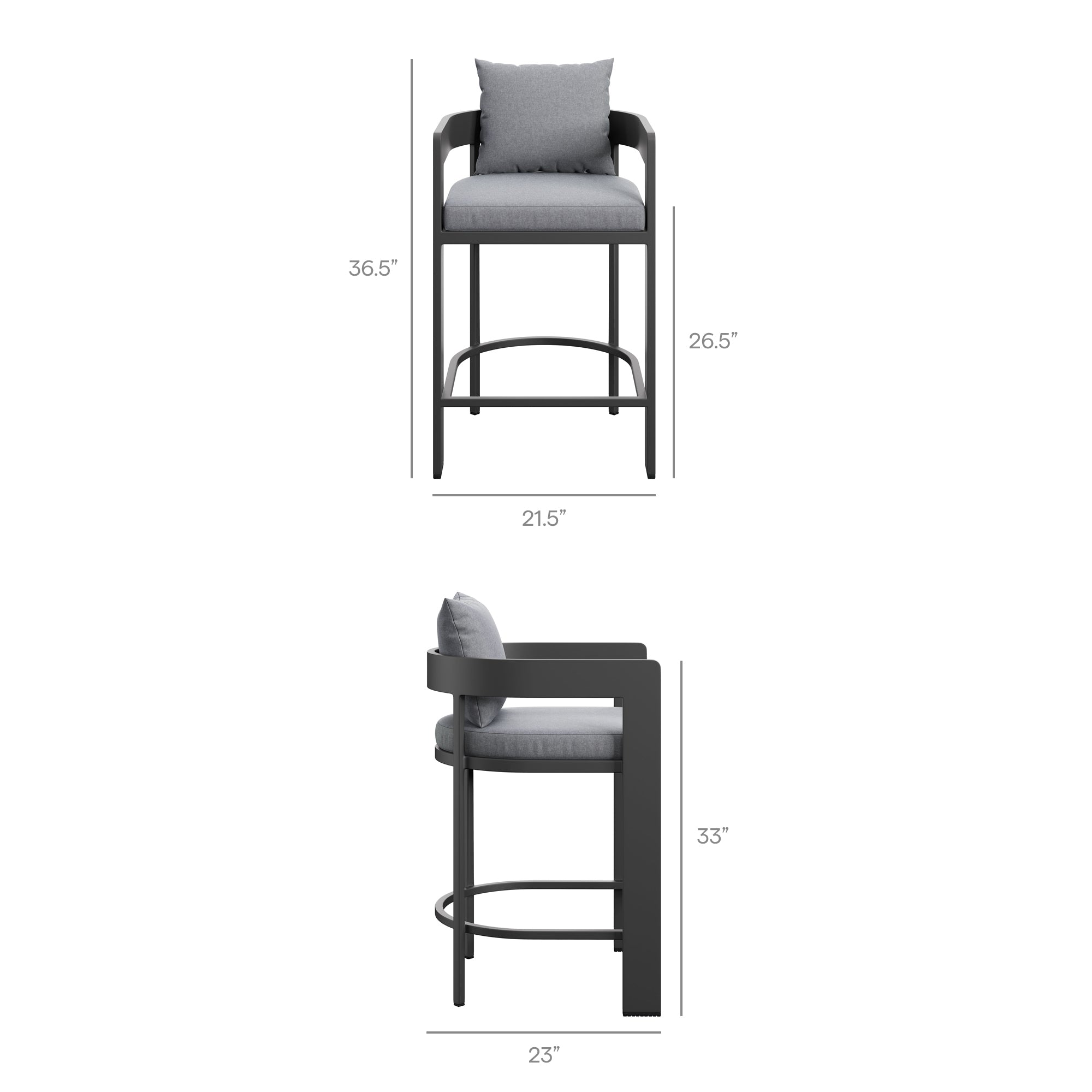 Tulsa Outdoor Aluminum Counter Stool