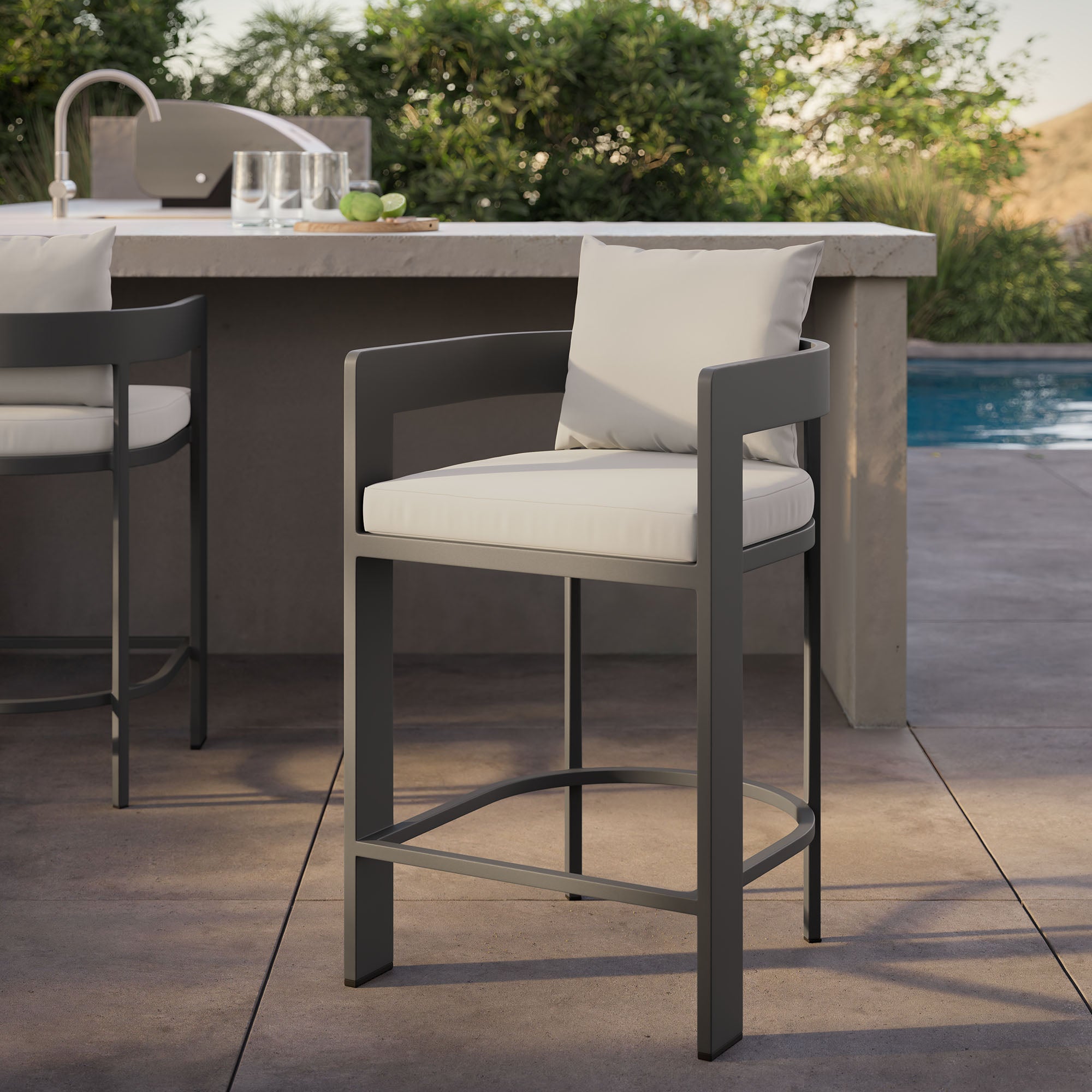 Tulsa Outdoor Aluminum Counter Stool