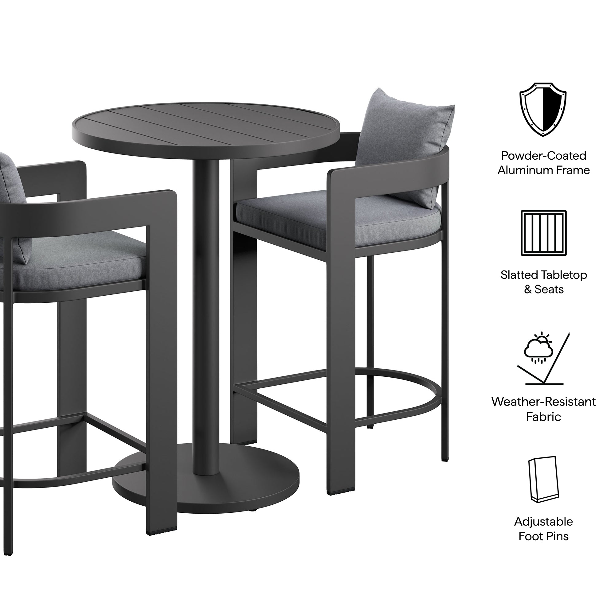 Tulsa 3 Piece Aluminum Bar Cocktail Set