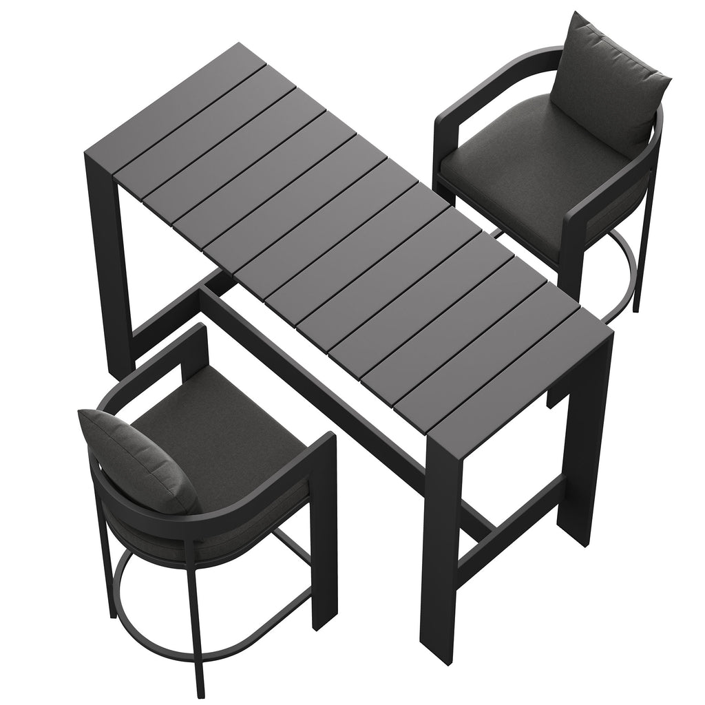 Tulsa 3 Piece Aluminum Bar Table Set