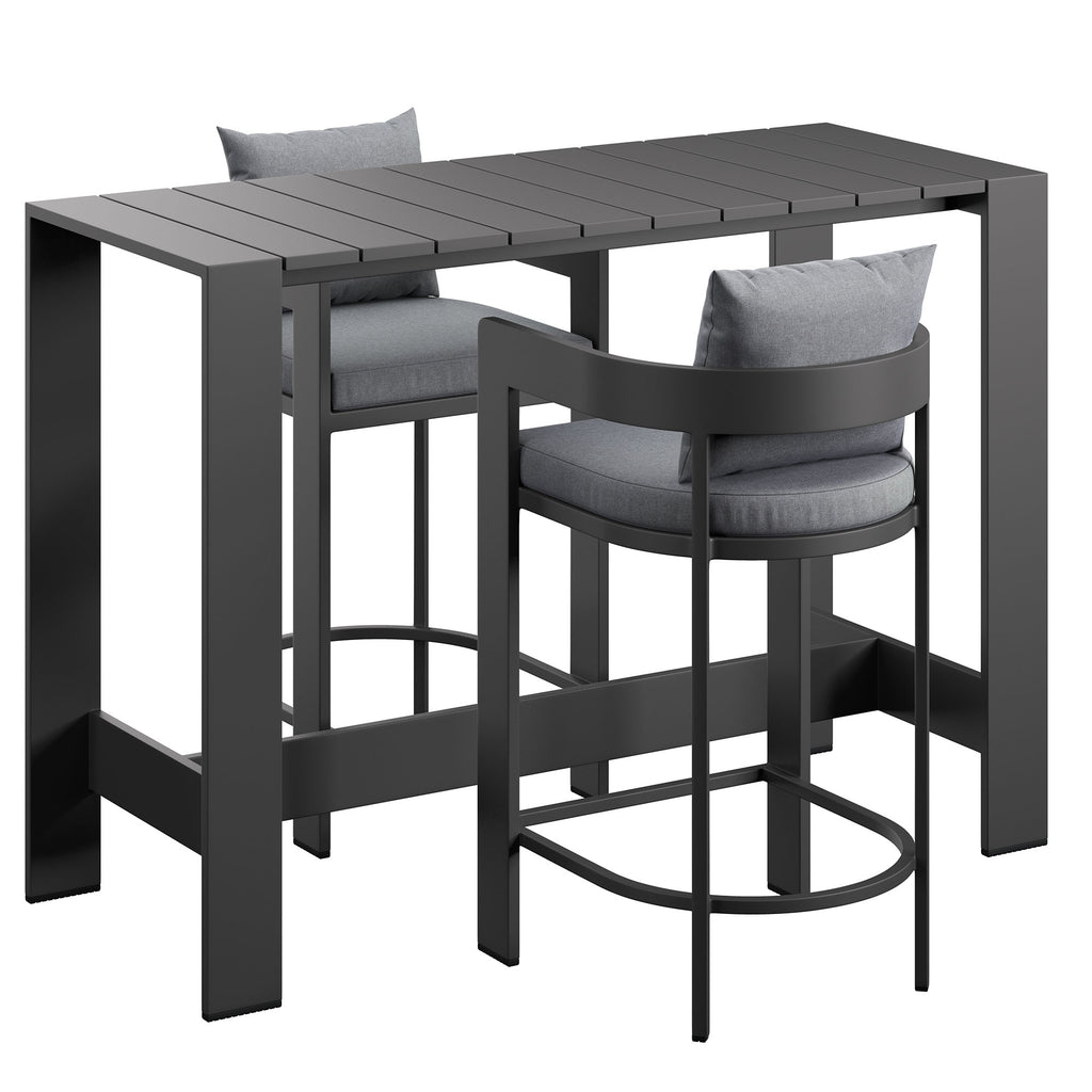 Tulsa 3 Piece Aluminum Bar Table Set