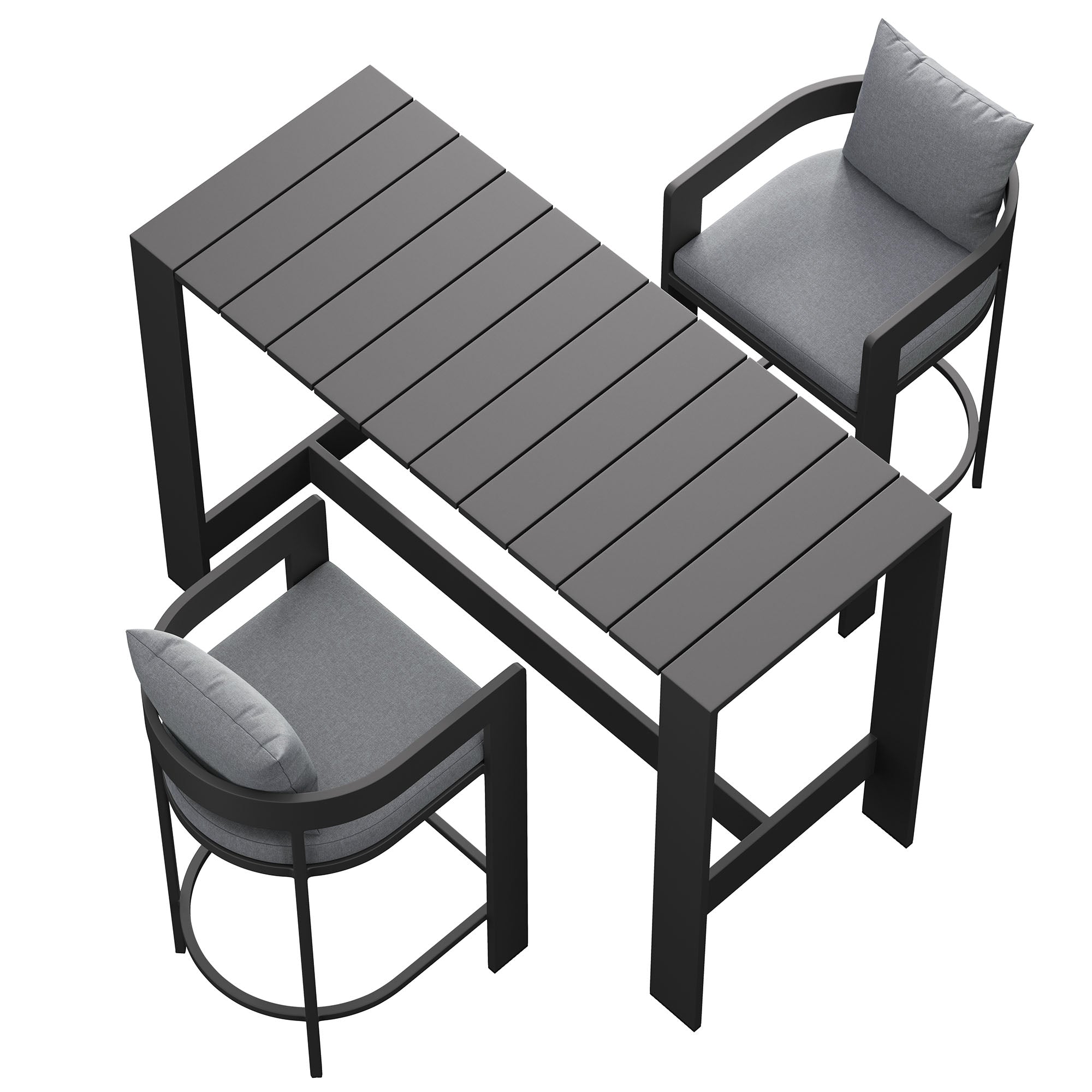 Tulsa 3 Piece Aluminum Bar Table Set