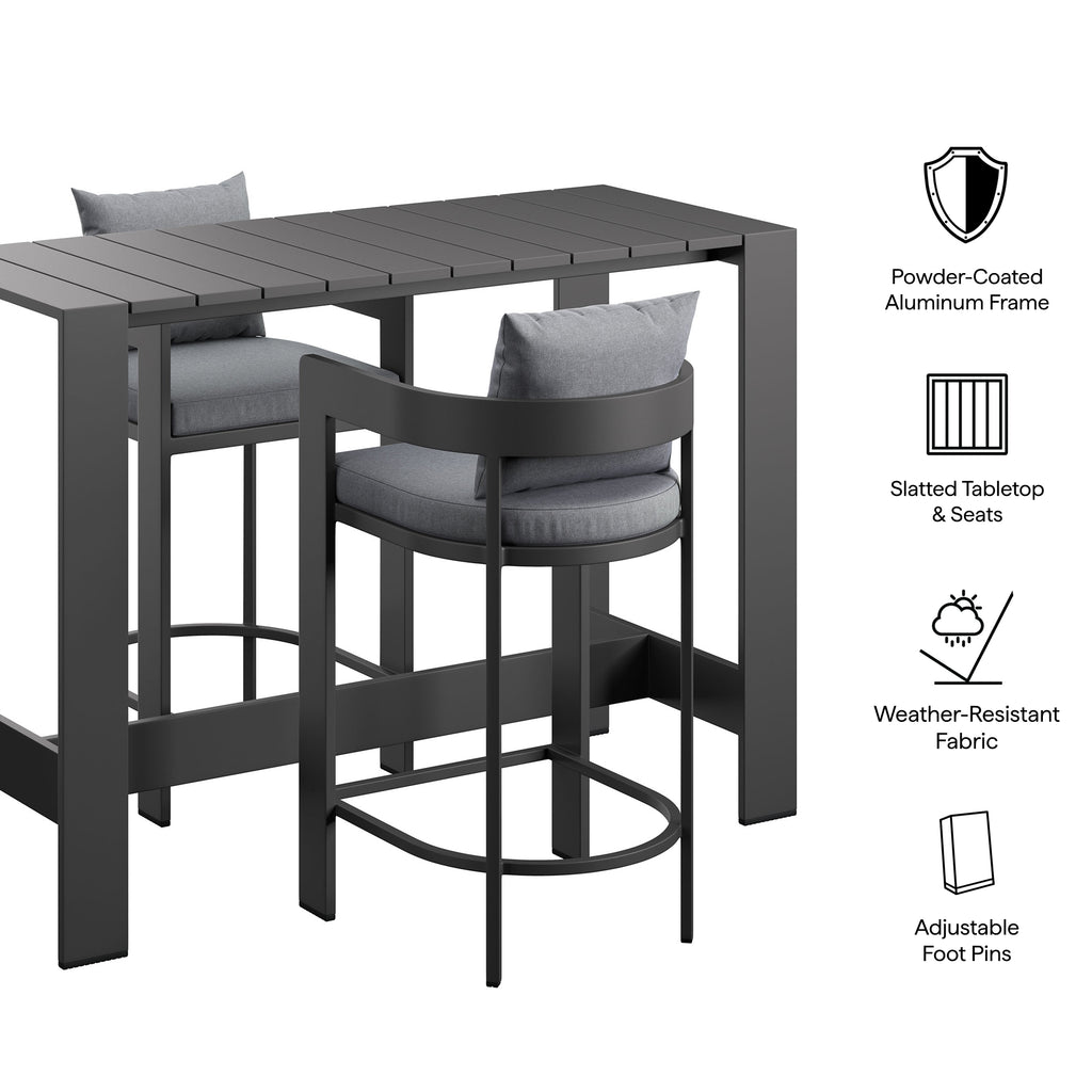 Tulsa 3 Piece Aluminum Bar Table Set