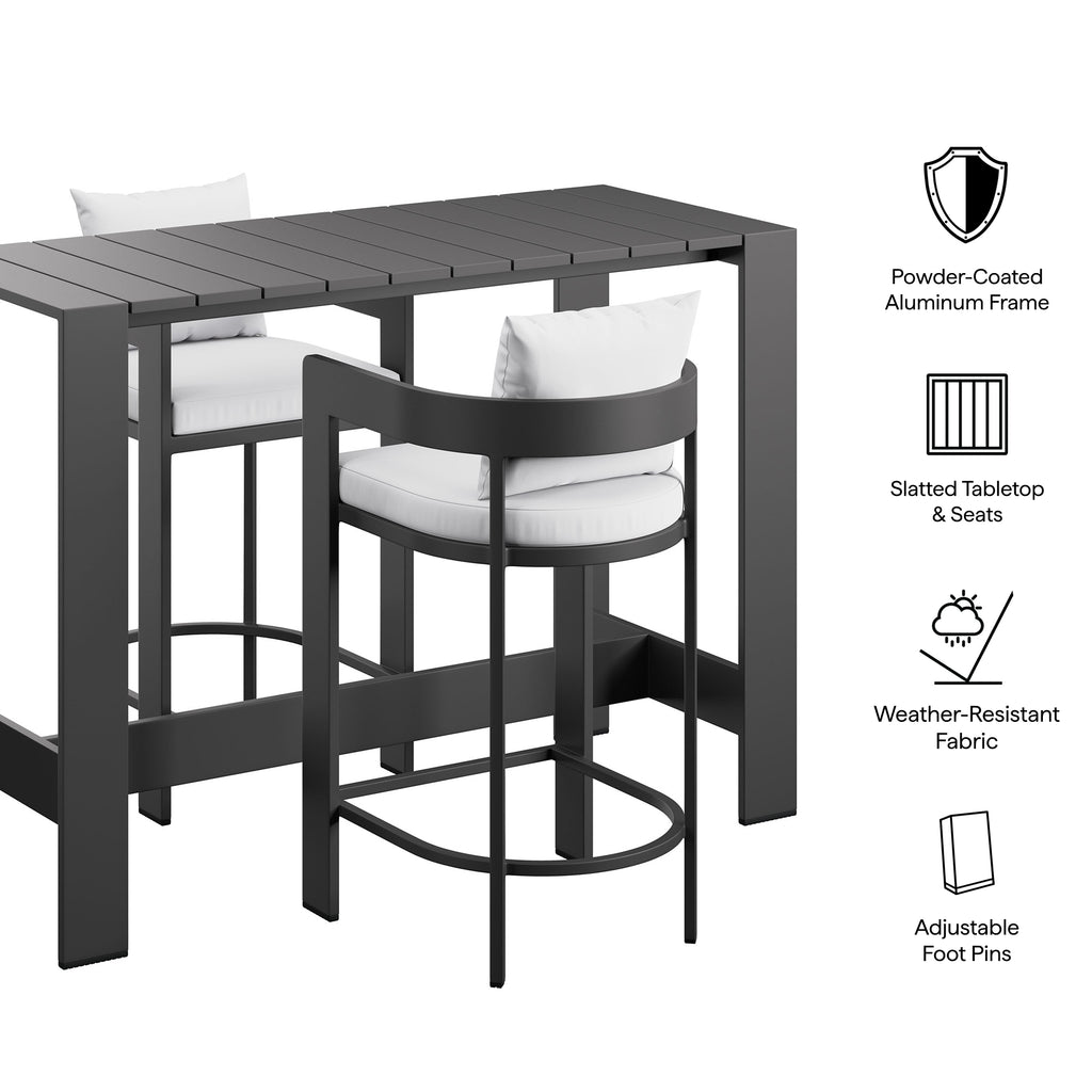 Tulsa 3 Piece Aluminum Bar Table Set