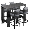 Tulsa 5 Piece Aluminum Bar Height Table Set