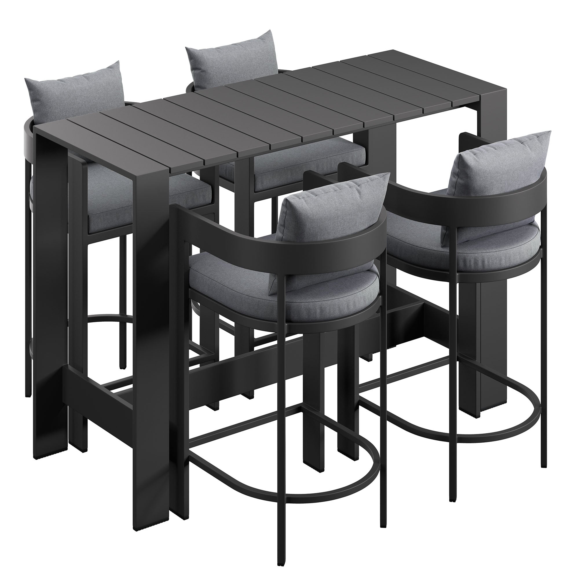 Tulsa 5 Piece Aluminum Bar Height Table Set