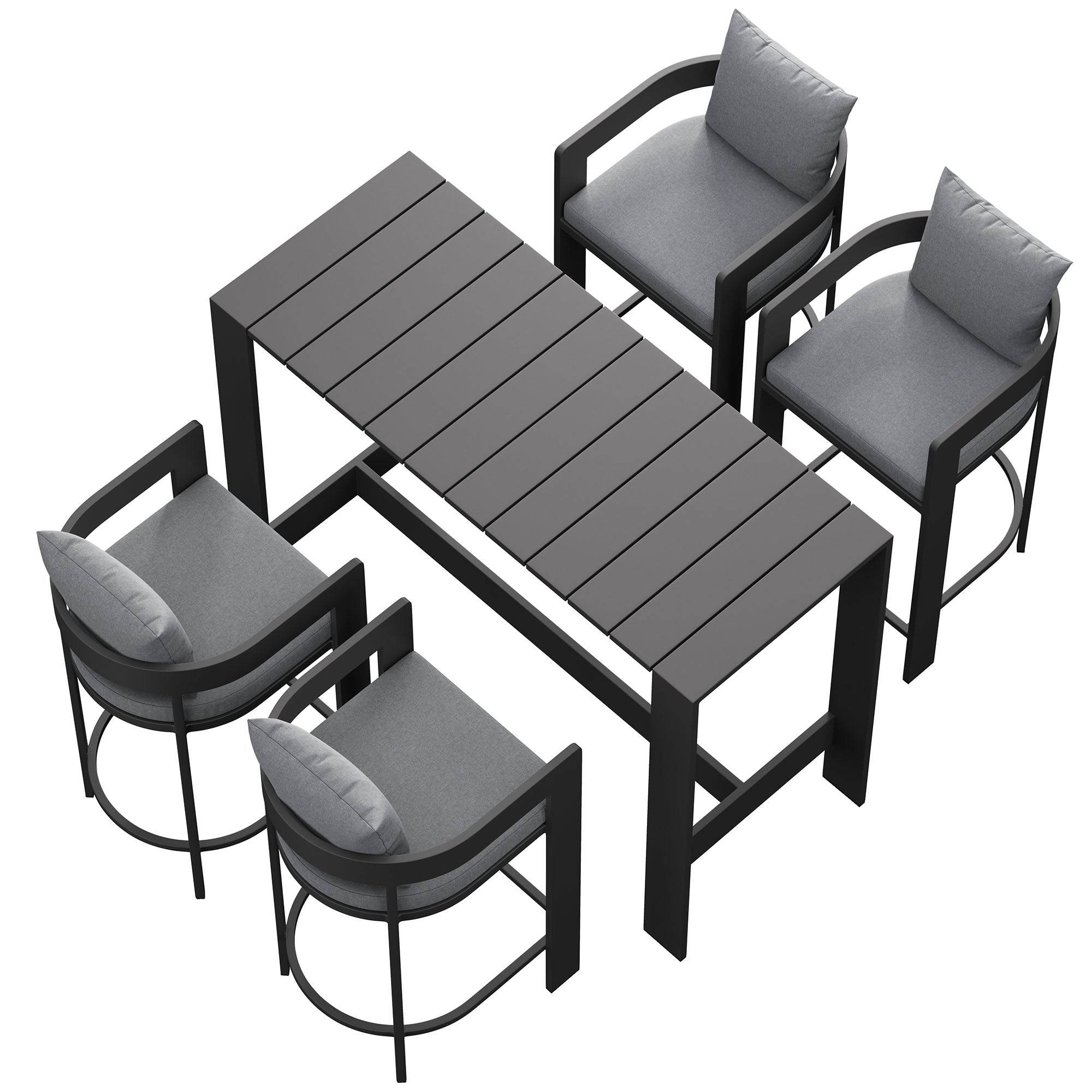 Tulsa 5 Piece Aluminum Bar Height Table Set