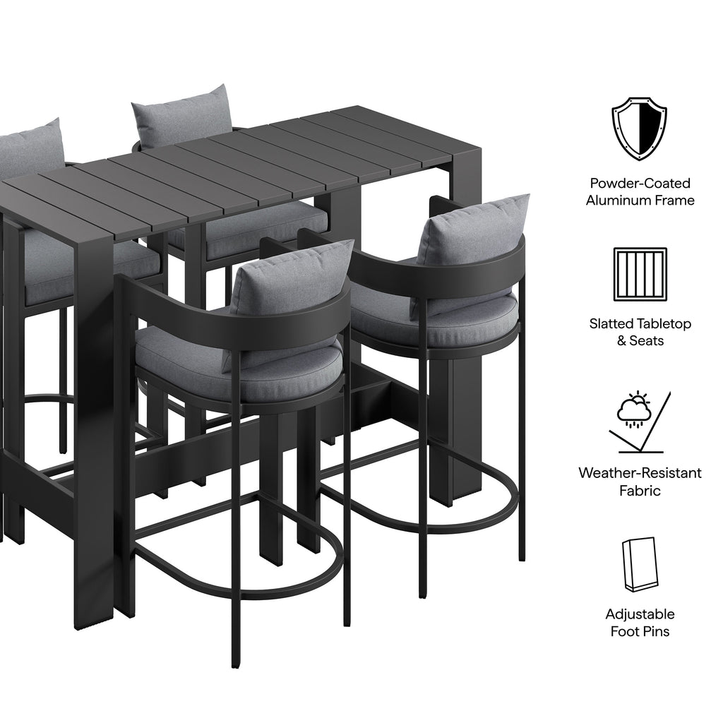 Tulsa 5 Piece Aluminum Bar Height Table Set