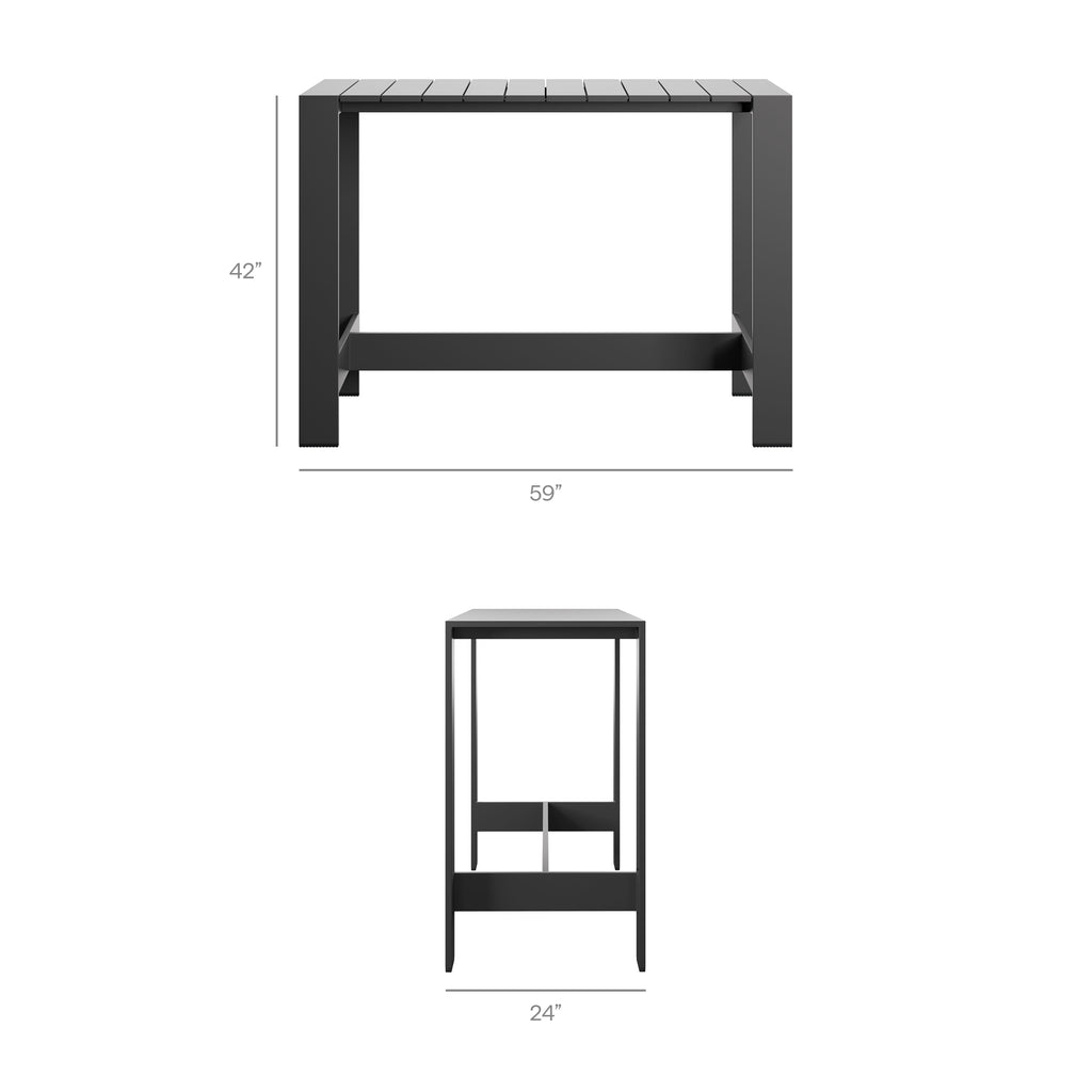 Tulsa 5 Piece Aluminum Bar Height Table Set